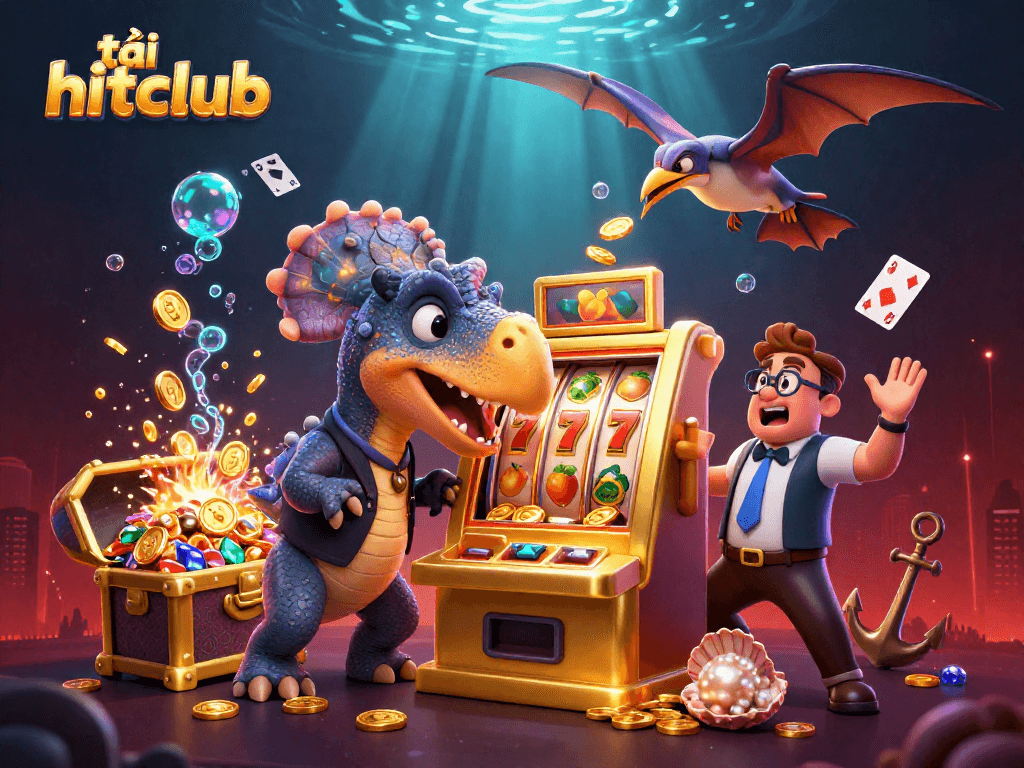 Engage with tải hitclub as a pachycephalosaurus wins jackpots amidst thrilling casino chaos.