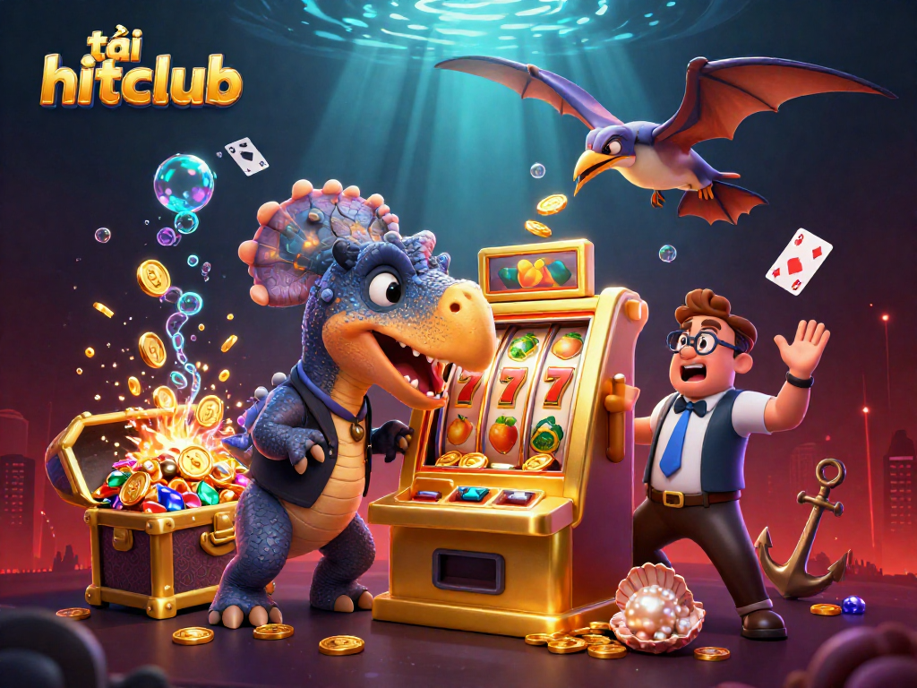 Engage with tải hitclub as a pachycephalosaurus wins jackpots amidst thrilling casino chaos.