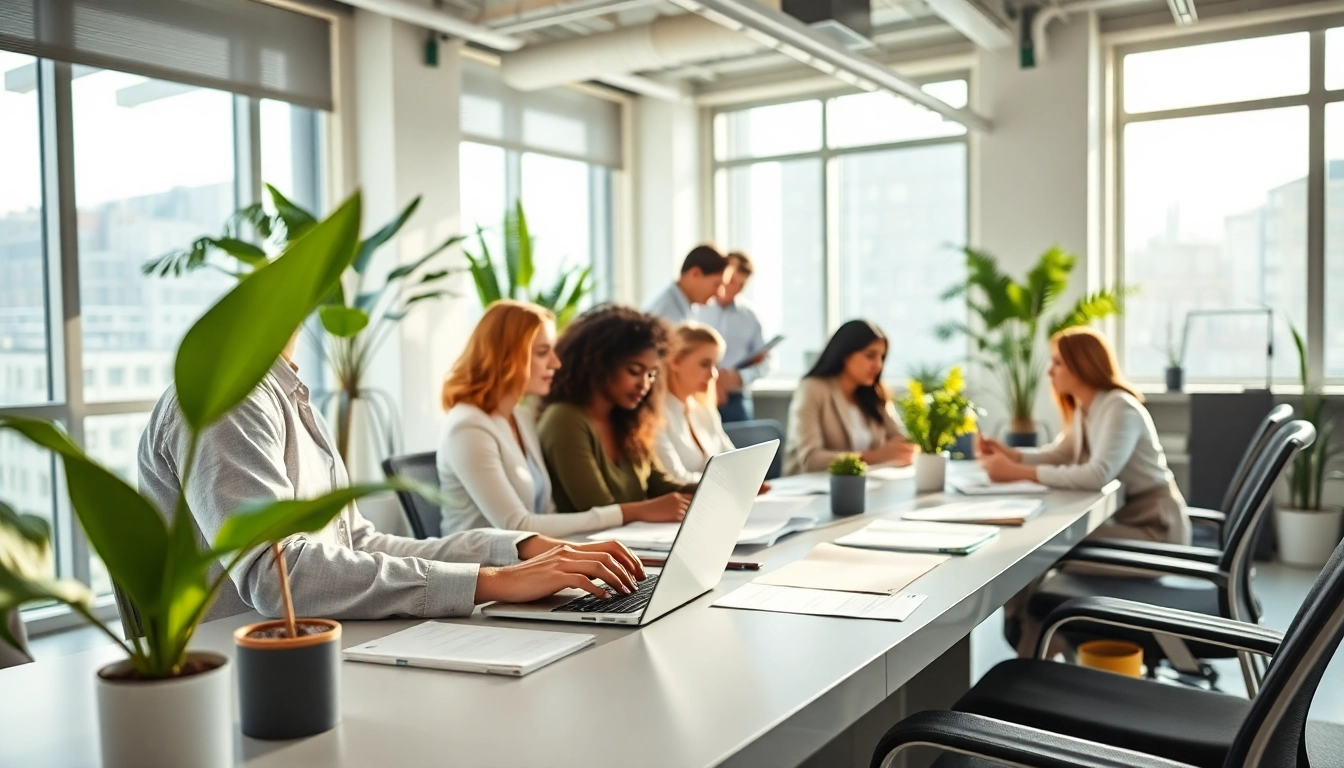Efficiency in action at a Typing Center with a collaborative team focused on productivity.