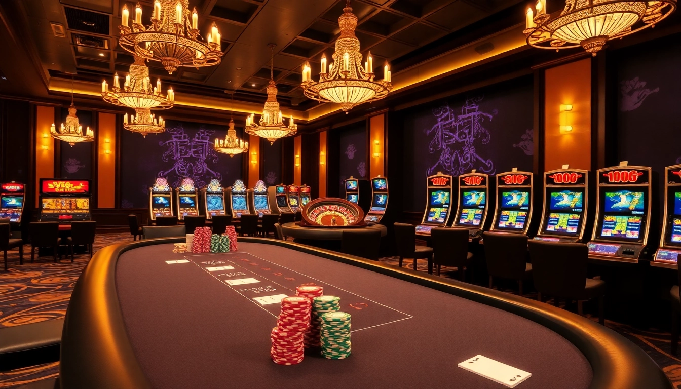 Experience the excitement of sv66 bet with luxurious casino visuals, cards, and slot machines.