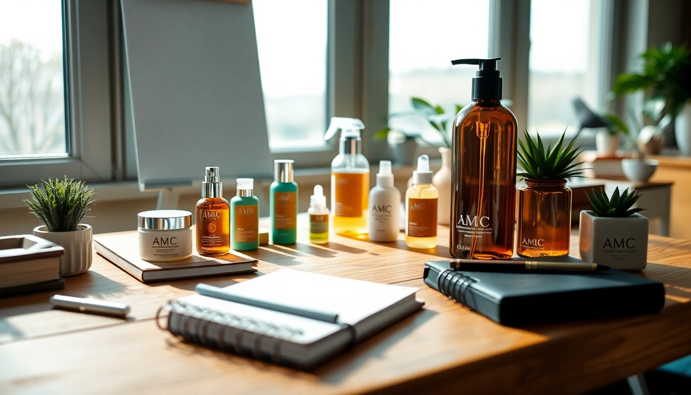Showcase AMC Essentials on a minimalist desk with natural light and vibrant details.