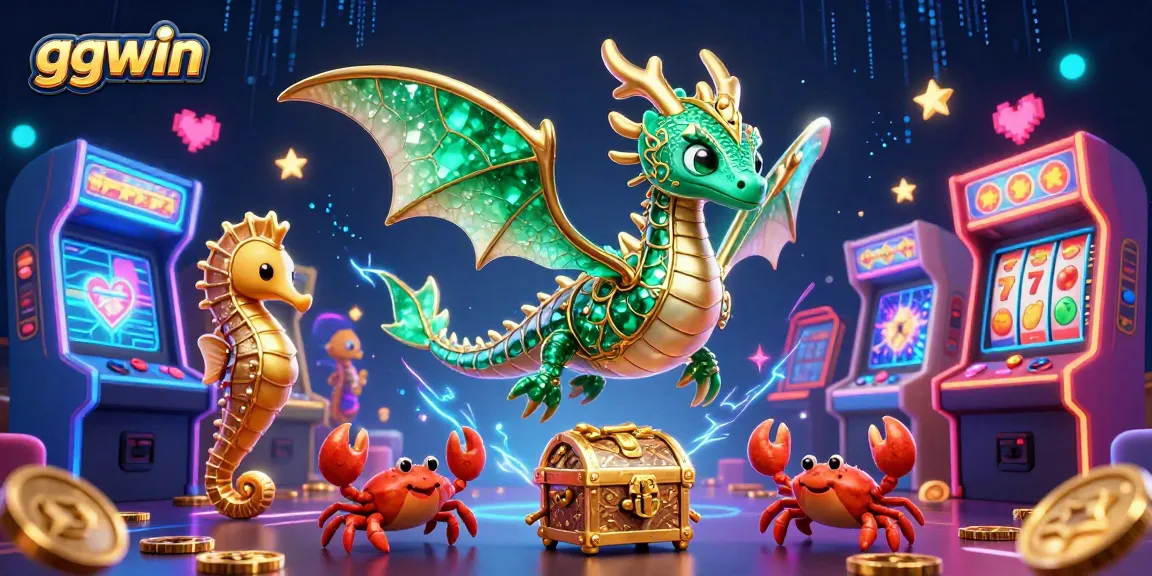 Engage with the vibrant casino world of ggwin featuring a golden leafy sea dragon amidst exciting gaming elements.