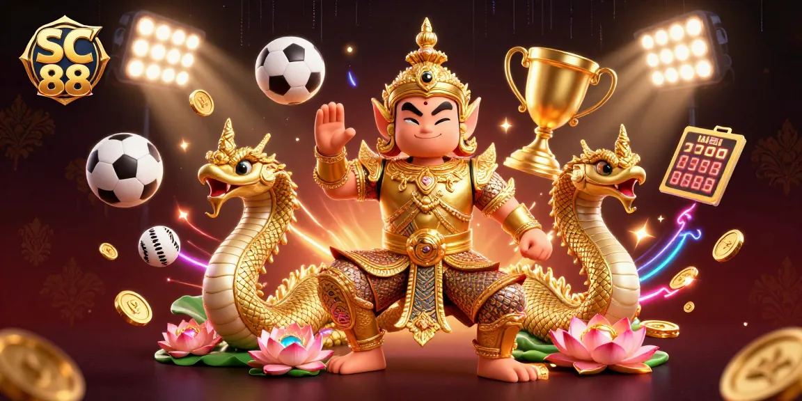 Experience the exciting world of SC 88 with dynamic sports betting elements and friendly Thai guardians.