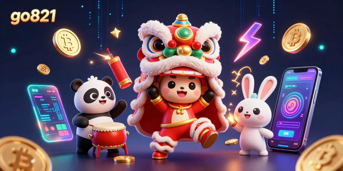 Engage in thrilling gameplay at go821 with colorful cartoon characters dancing amid cryptocurrencies and dynamic casino elements.